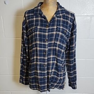 Button-Up 100% Soft Cotton Flannel 2 Coordinated Plaid Shirt Shacket Pockets